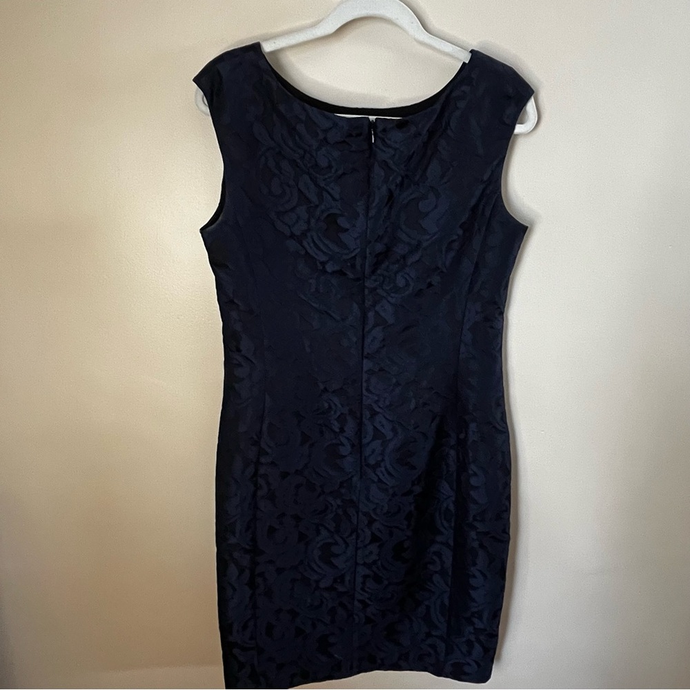 Ralph Lauren navy over black sleeveless sheath dress